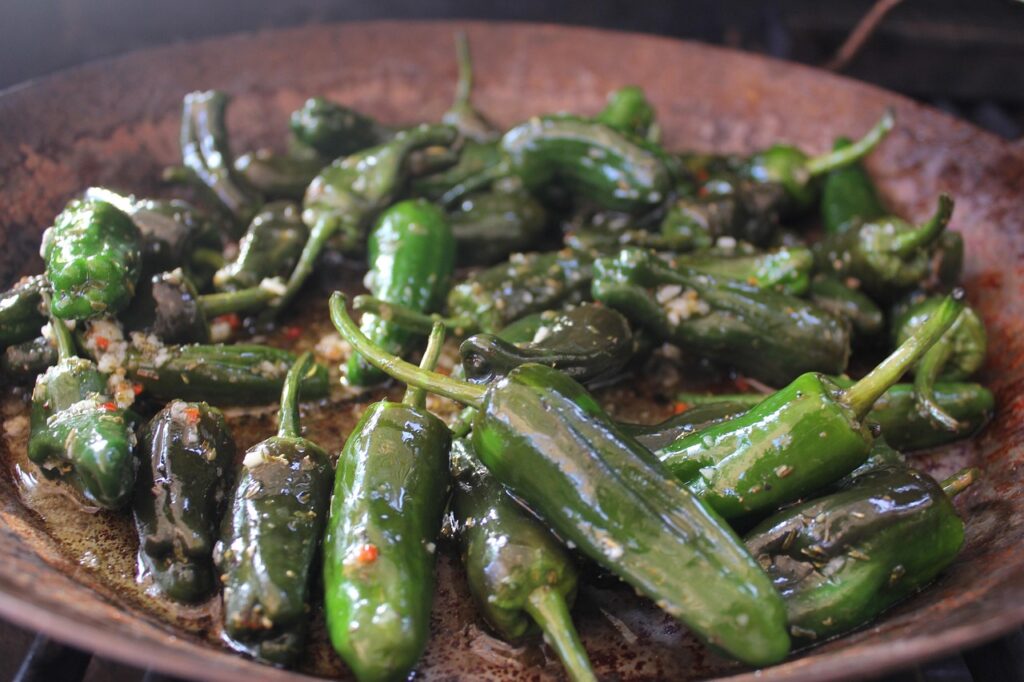 paprika, grilling, stir-fried vegetables, sweet peppers, grill, pan, green
